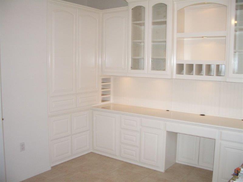 White home office cabinetry