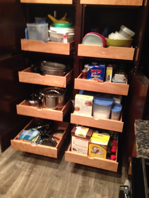 Pull out shelves for pantry