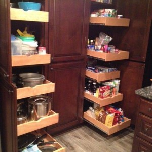 Full extension pantry shelves