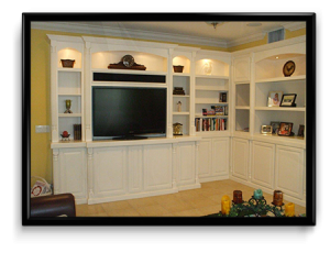 White corner wall unit